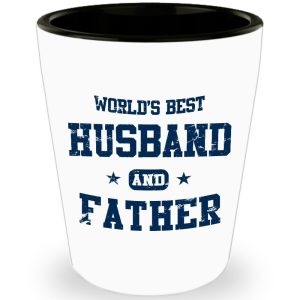 Fathers day Gifts - World's Best Husband and Father - Shot Glass by HappyHome Sh