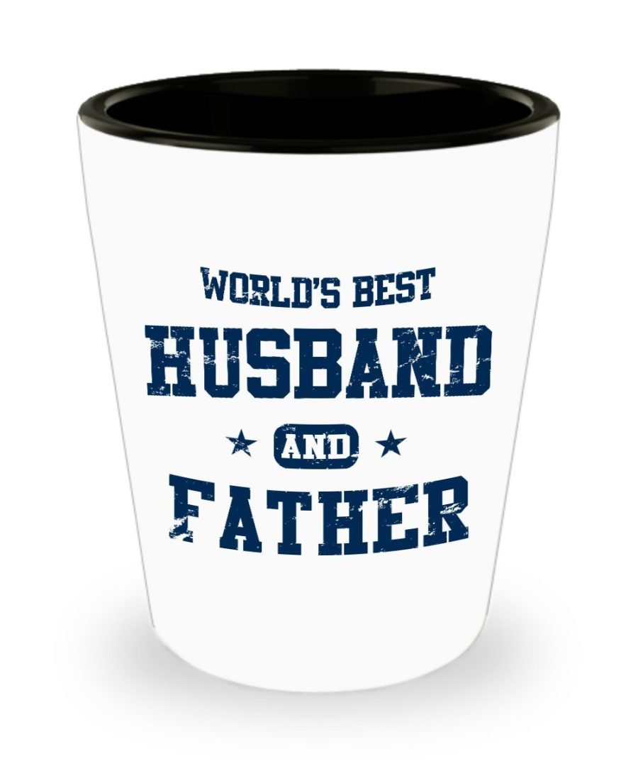 Fathers day Gifts - World's Best Husband and Father - Shot Glass by HappyHome Sh