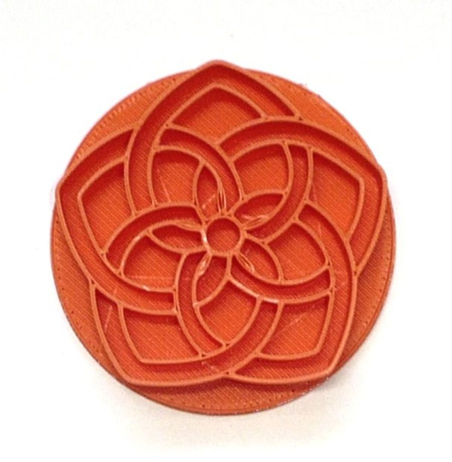 Five 5 Petal Quilt Pattern Celtic Knot Cookie Stamp Embosser Made In USA PR4454