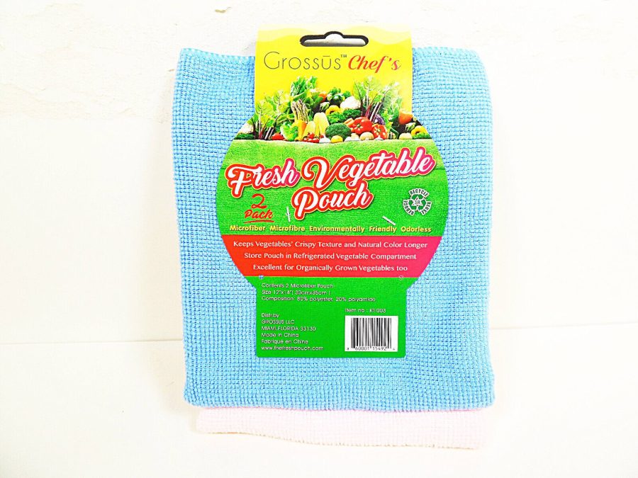 Fruit & Vegetable Pouch Microfiber Fresh Vegetables Storage Pouches Pink Blue