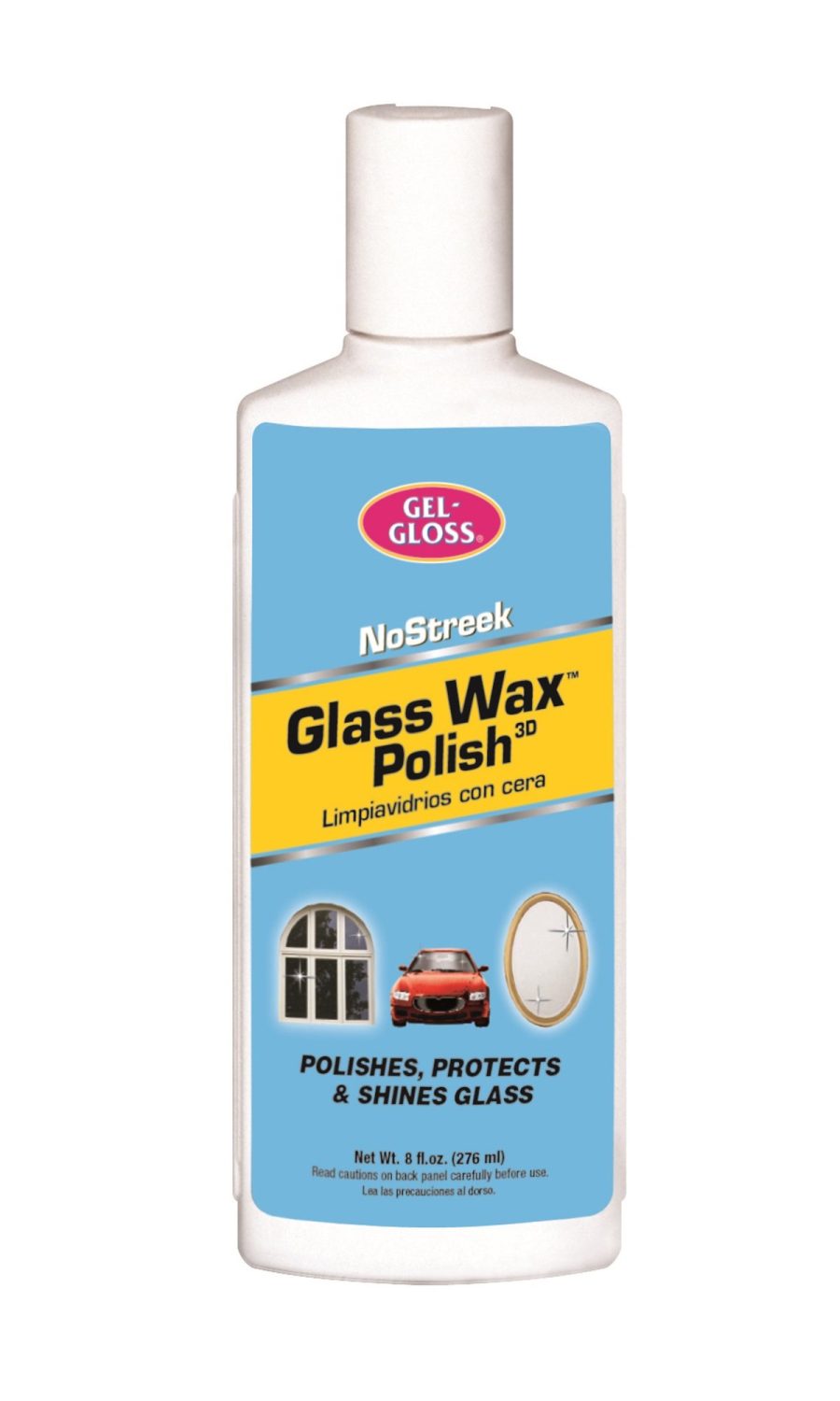 GEL-GLOSS NS-8 No Streek Glass Wax Polish, 8 Fluid Ounces