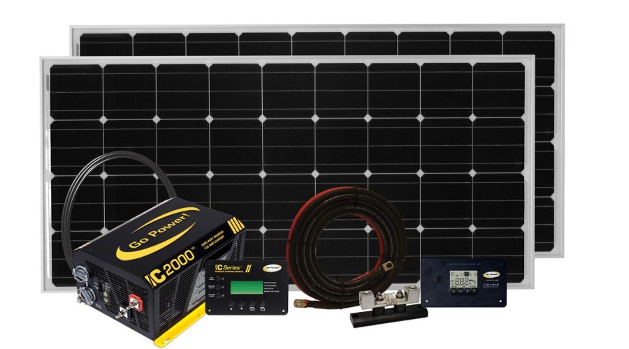 GO POWER SOLAR ELITE Complete Solar and Inverter System with 380 Watts of Solar