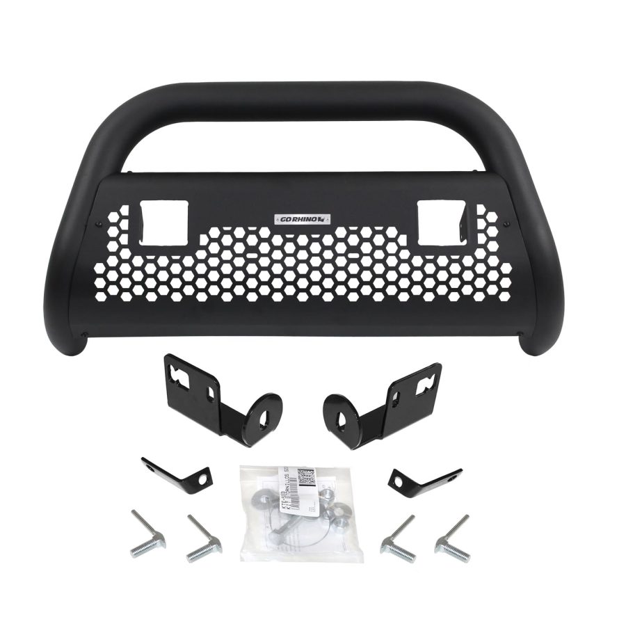 GO RHINO 55142LT RC2 Bull Bar with Mounting Brackets and Two 3 INCH Cube Lights Kit for 15-20 Canyon, Colorado