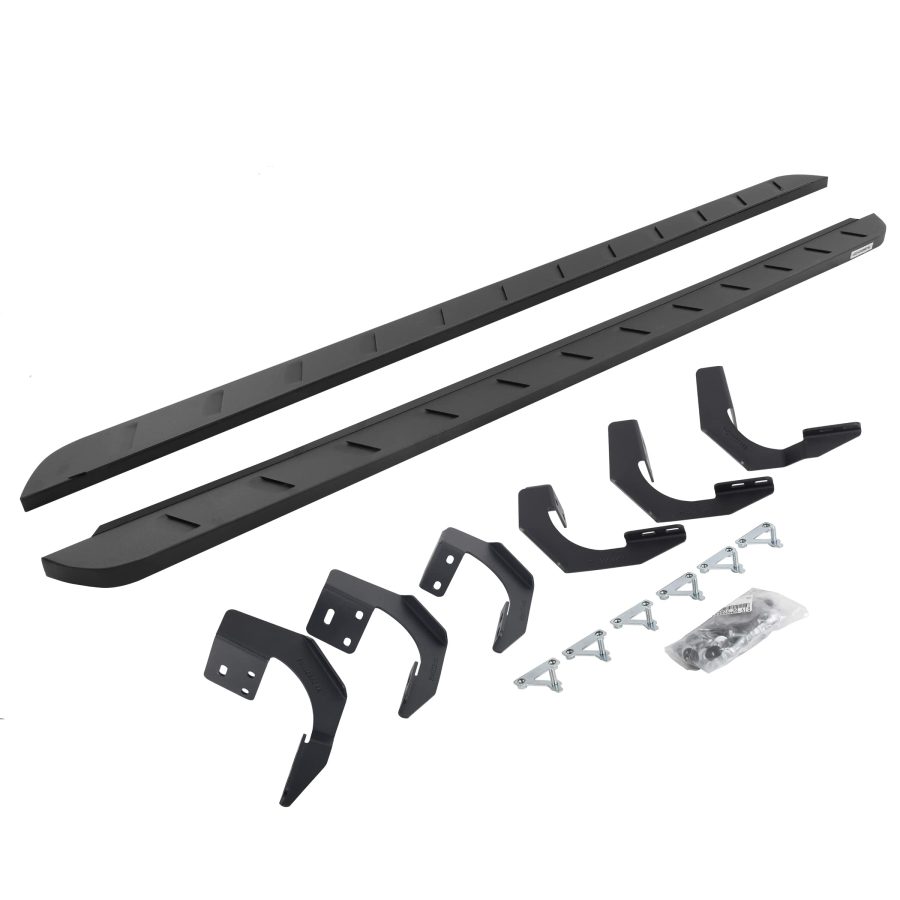 GO RHINO 63430687SPC RB10 Slim Line Running Boards with Mounting Brackets Kit for Ram 19-24 1500 (Crew Cab Pickup)