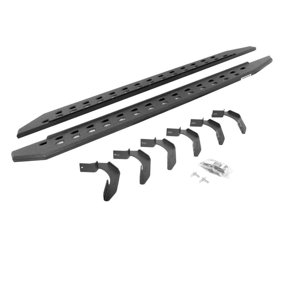 GO RHINO 69415087ST RB20 Slim Line Running Boards with Mounting Bracket Kit for 04-14 F-150 (Crew Cab Pickup)