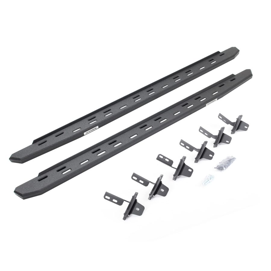 GO RHINO 69612973ST RB30 Slim Line Running Boards with Mounting Bracket Kit for Ford 21-24 Bronco