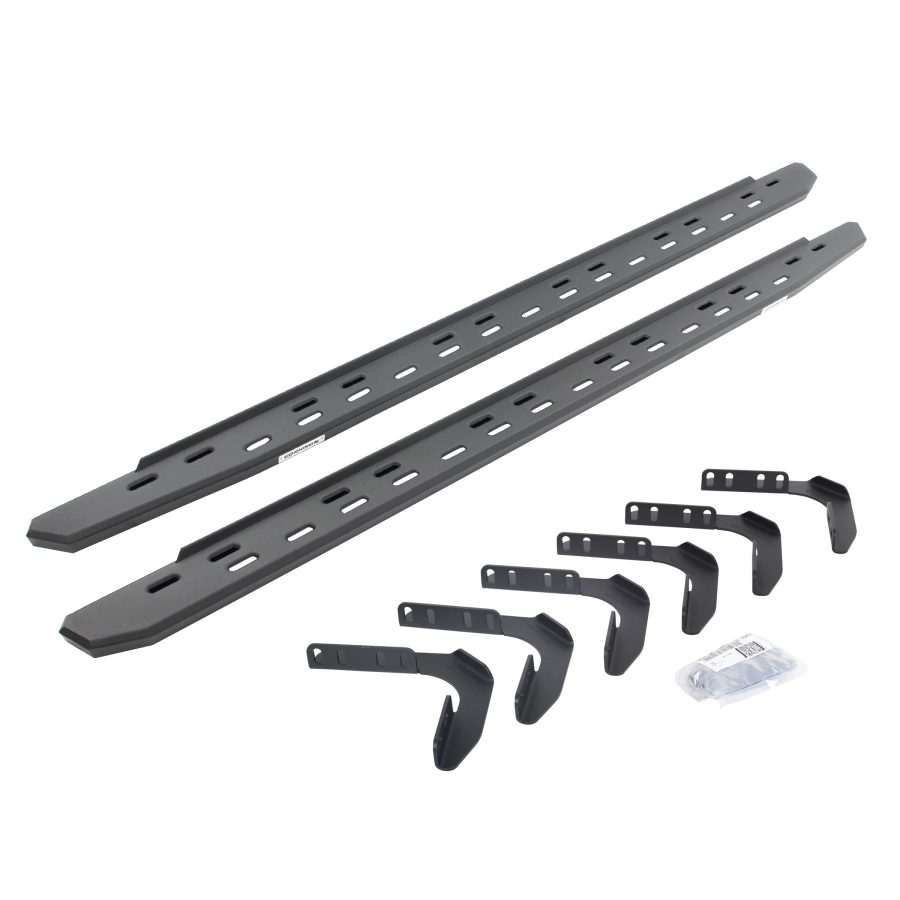 GO RHINO 69618087SPC RB30 Slim Line Running Boards with Mounting Bracket Kit for Ford 99-16 F-250 Super Duty, Ford 99-16 F-350 Super Duty (Crew Cab Pickup)