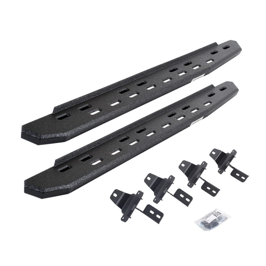 GO RHINO 69692748ST RB30 Slim Line Running Boards with Mounting Bracket Kit for Jeep 18-24 Wrangler