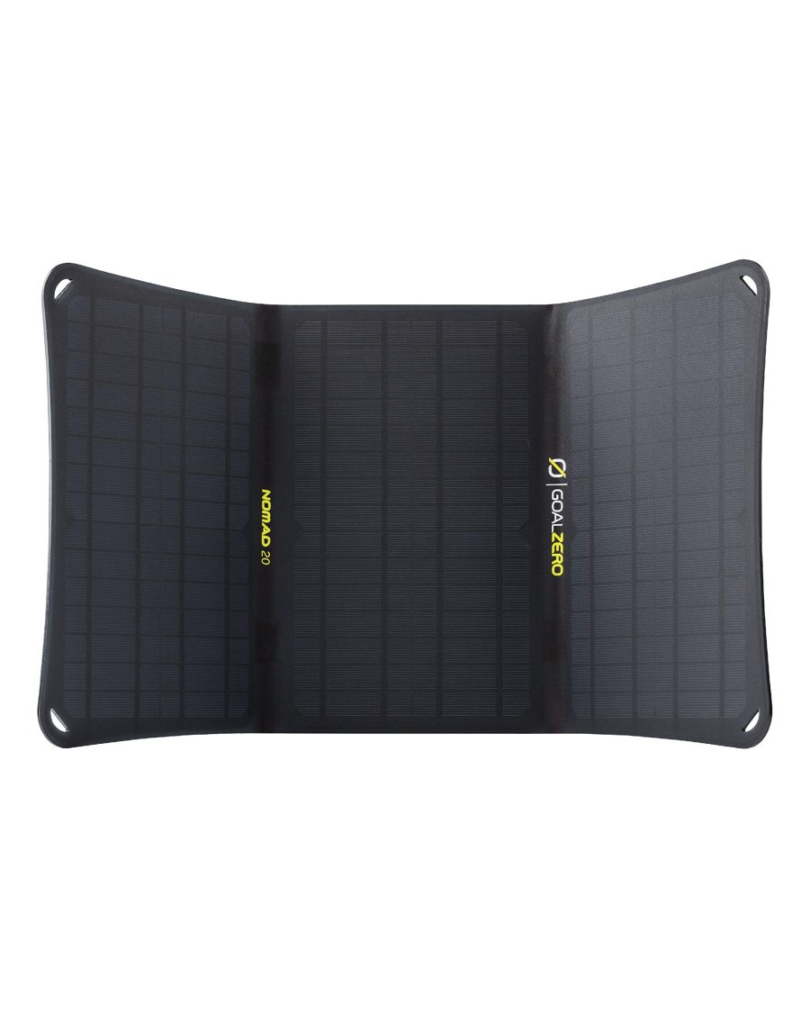 GOAL ZERO 11910 Nomad 20, Foldable Monocrystalline 20 Watt Solar Panel with 8mm + USB Port, Portable Solar Panel Charger. Lightweight 18-22V 20W Solar Panel Charger with Adjustable Kickstand