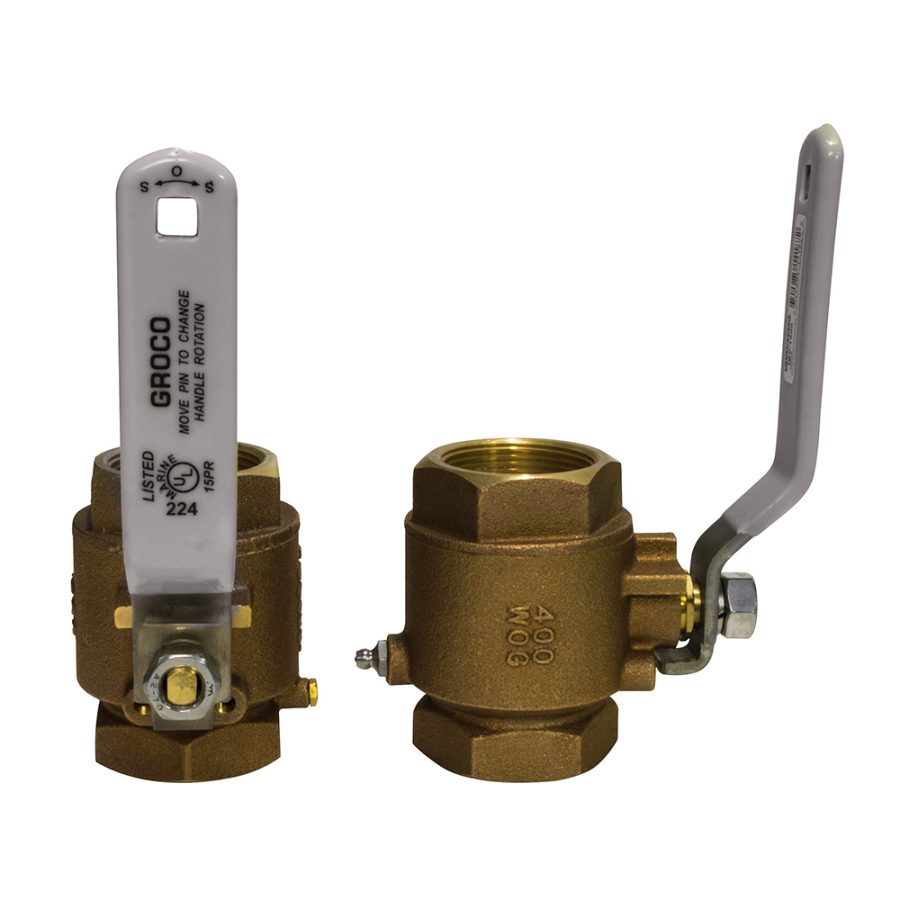 GROCO IBV-500 1/2 INCH NPT BRONZE IN-LINE BALL VALVE