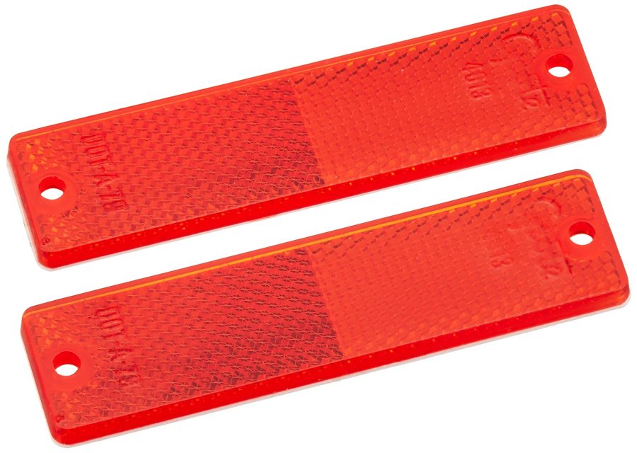 GROTE 40132-5 Red Mini Stick-On / Screw-Mount Rectangular Reflectors (Pair Pack)