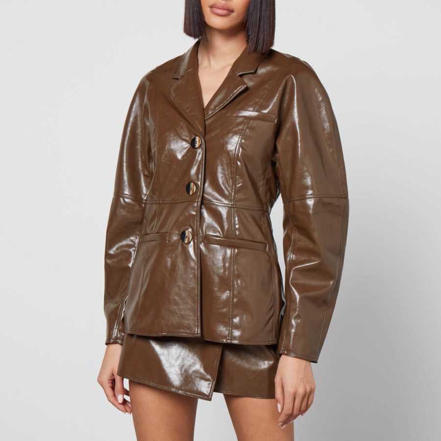 Ganni Patent Faux Leather Blazer - EU 36/UK 8