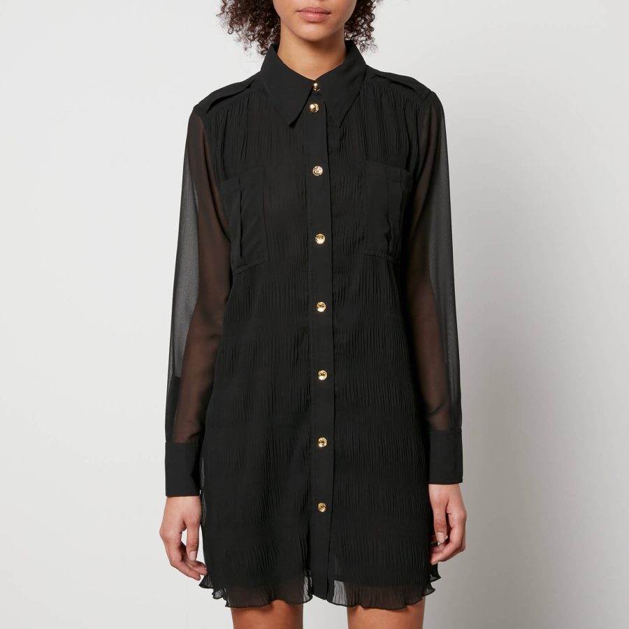 Ganni Plissé-Georgette Shirt Dress - EU 34/UK 6