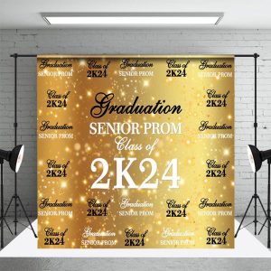 Golden Bokeh Star Repeat 2024 Graduation Backdrop - Aperturee