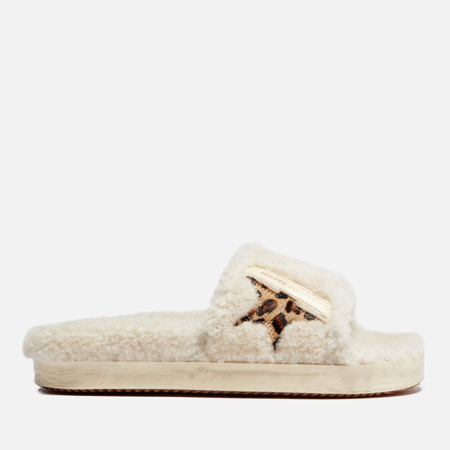 Golden Goose Poolstar Appliquéd Shearling Slides - UK 4