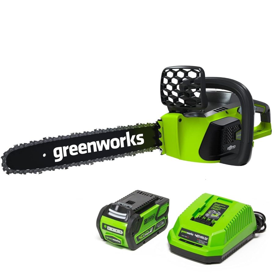 Greenworks 40V 16-Inch Cordless Chainsaw, 4AH Battery and a Charger Included