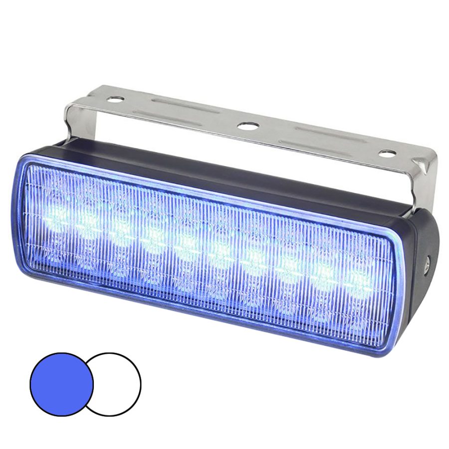 HELLA MARINE 980950061 SEA HAWK XL DUAL COLOR LED FLOODLIGHTS - BLUE/WHITE LED - BLACK HOUSING