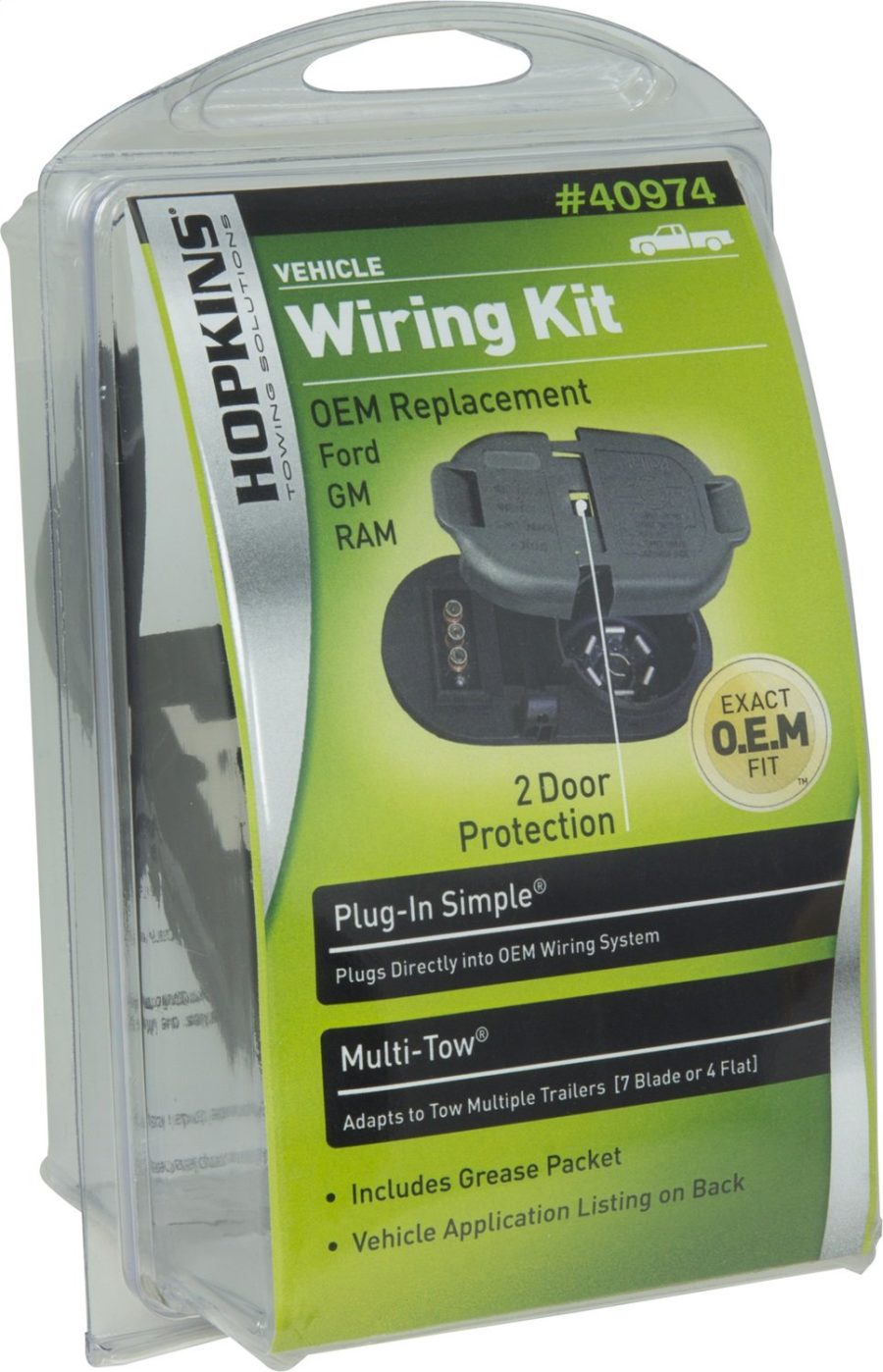 HOPKINS 40974B Plug-In Simple OE Multi-Tow 7 Blade And 4 Flat Connector w/Factory Towing Package Qty 18 Plug-In Simple OE Multi-Tow 7 Blade And 4 Flat Connector