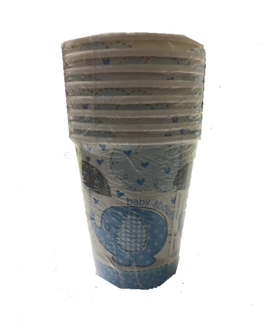 HOT OR COLD 8- 9 OZ PAPER CUPS FOR BABY SHOWER OR ANY SPECIAL EVENTS