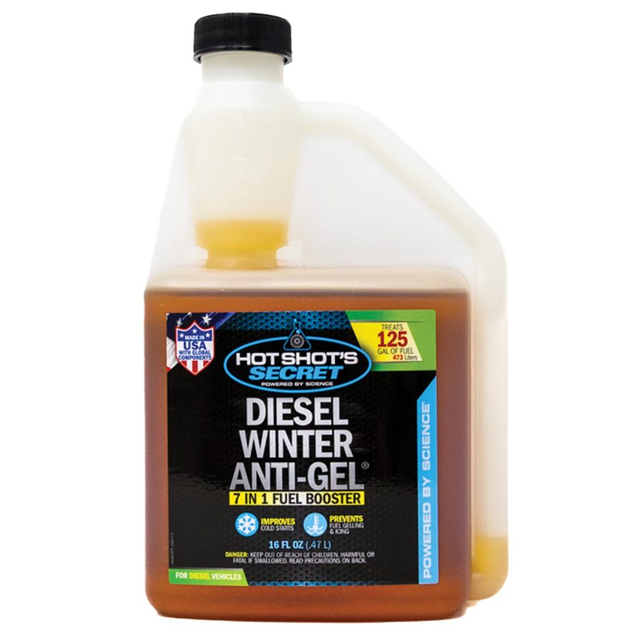 HOT SHOTS P403316ZS Diesel Winter Anti-Gel- 16 Oz Squeeze, 7-in-1 Diesel Fuel Additive - Prevents Gelling and Fuel Line Freeze-Ups - Boosts Cetane - Cleans Injectors - Improves Performance, Amber