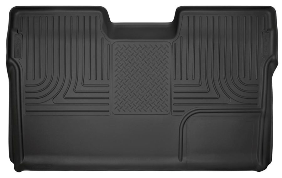 HUSKY LINERS 19331 Weatherbeater | Fits 2009 - 2014 Ford F-150 SuperCrew Cab w/Manual Transfer Case Shifter | Second Row Liner, Black