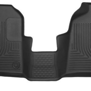 HUSKY LINERS 53481 X-act Contour Floor Mats | Fits 2015 - 2021 Ford Transit 150/250/350/350HD w/Carpet Flooring | Front Row, 2-pc Black