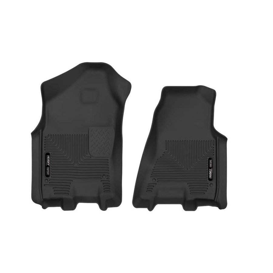 HUSKY LINERS 54501 X-act Contour Floor Mats | Fits 2019 - 2024 Dodge Ram 1500 Crew Cab & Quad Cab | Front Row, 2-pc Black