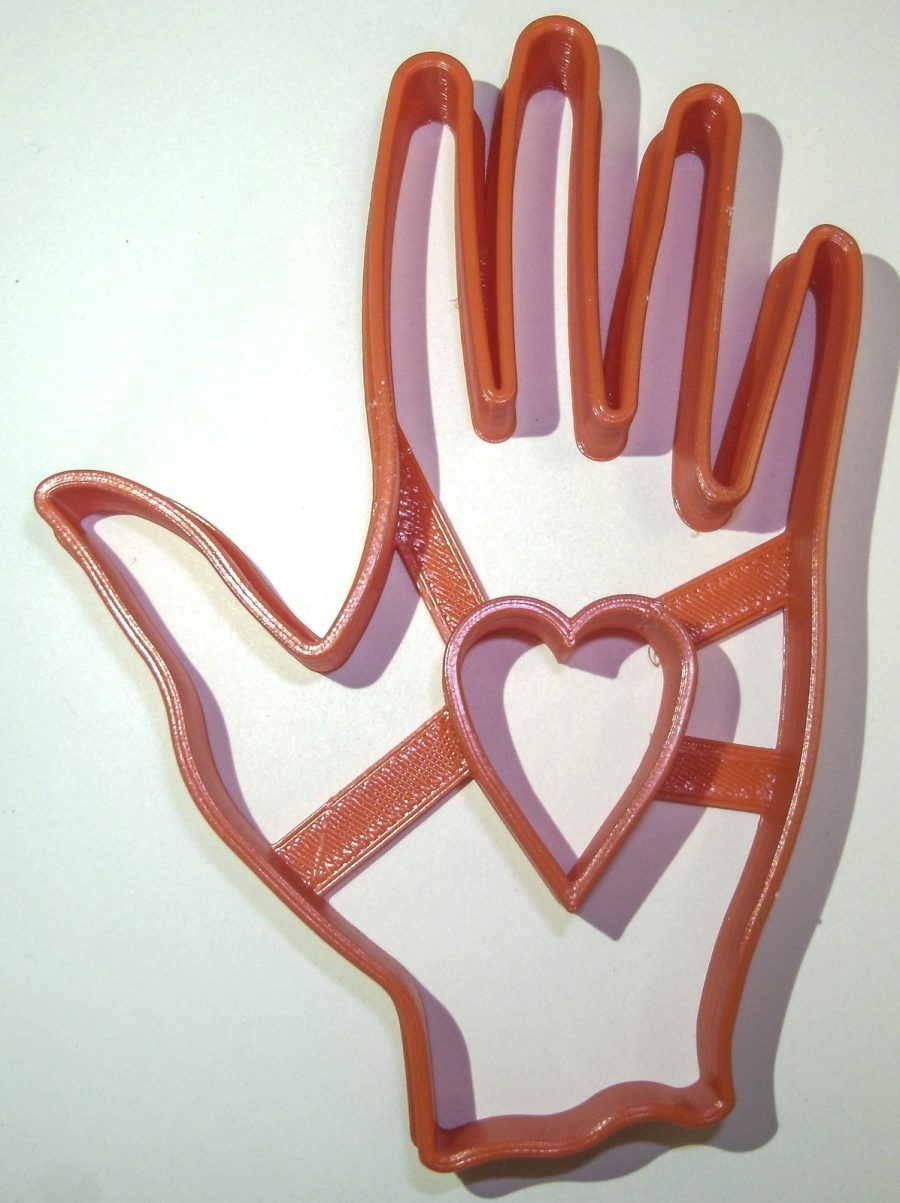 Hand With Heart Charity Symbol John Calvin Cookie Cutter 3D Printed USA PR606