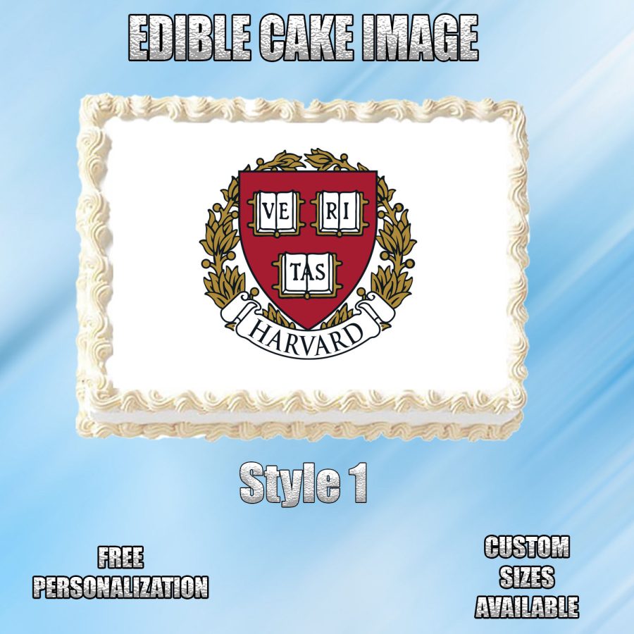 Harvard Edible Image Topper Cupcake Frosting 1/4 Sheet 8.5 x 11"