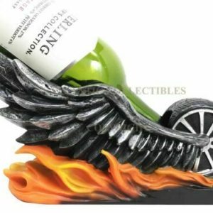 Highway To Hell Devil Wings Motorbike On Fire Ghost Rider Wine Holder Figurine