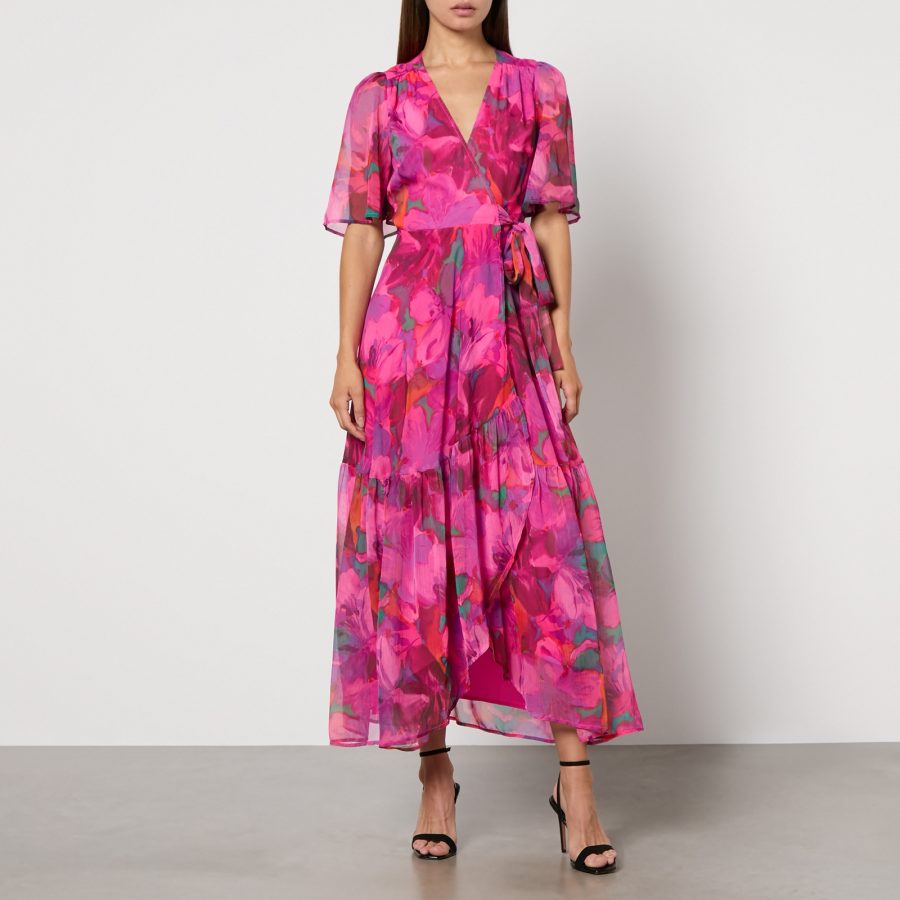 Hope & Ivy Corrin Floral-Print Chiffon Maxi Dress - UK 8