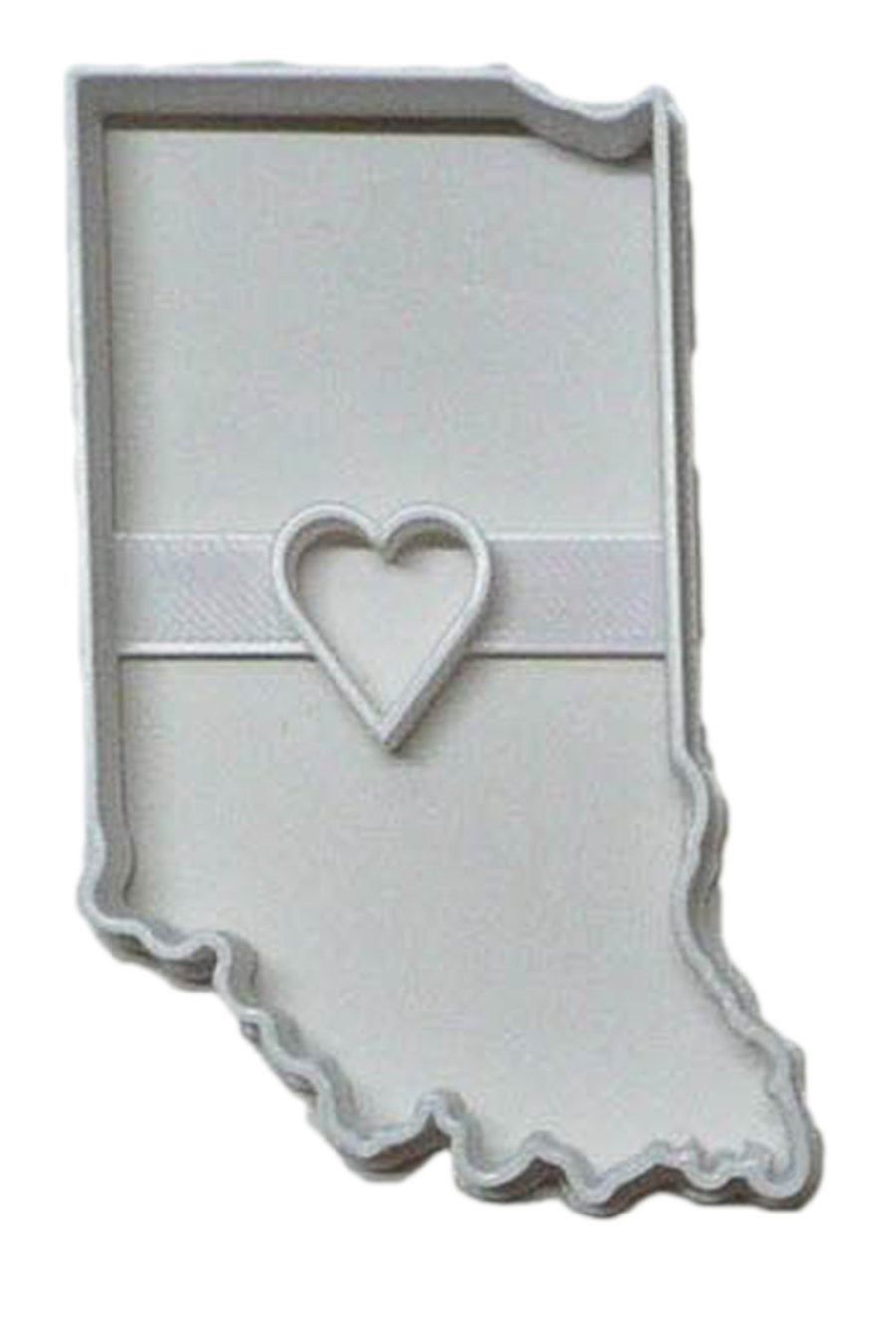 Indiana State With Indianapolis Heart Hoosiers Capitol Cookie Cutter USA PR3215