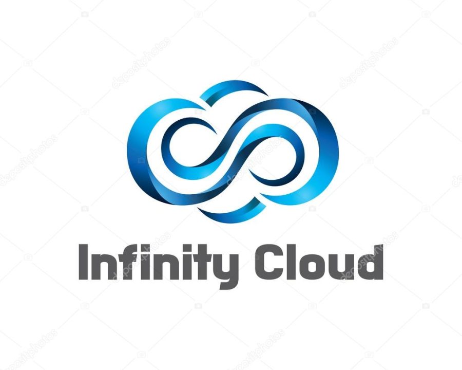 Infinity cloud logo design vector. Cloud logo template. 3D cloud symbol.