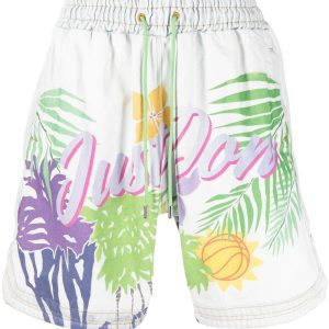 JUST DON Graphic-logo Print Shorts Multicolour