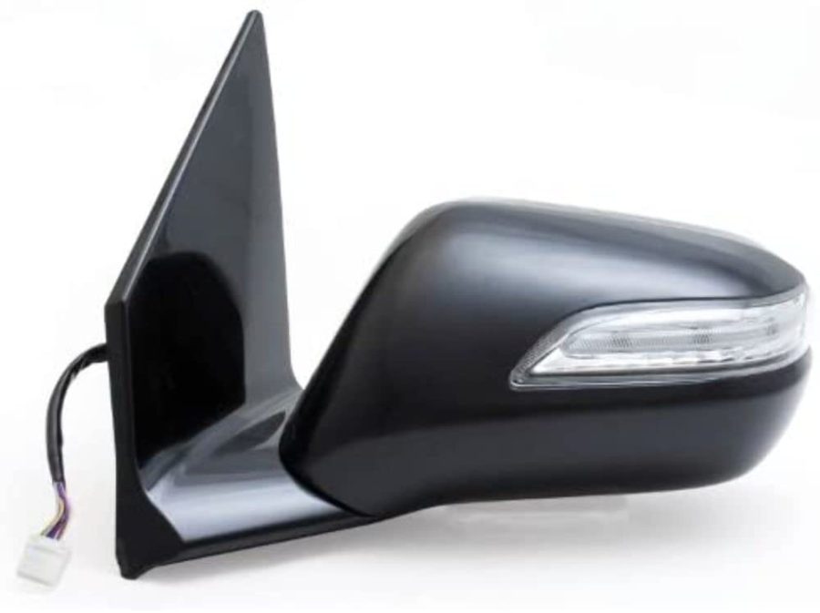 K SOURCE 63040H Driver Side Mirror for Acura MDX, Black PTM, w/Turn Signal & Memory, Blue Lens, Foldaway, Heated Power