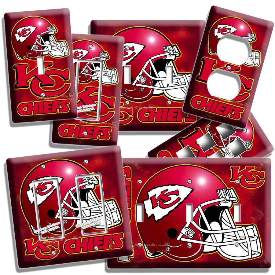 KANSAS CITY CHIEFS FOOTBALL TEAM LIGHT SWITCH OUTLET WALL PLATES MAN CAVE HD ART