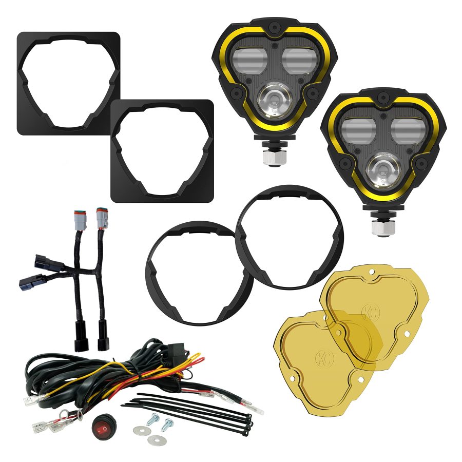 KC HILITES 97147 FLEX ERA 3 Dual Mode SAE Fog Lights - 2-Light Master Kit - Aftermarket Bumpers