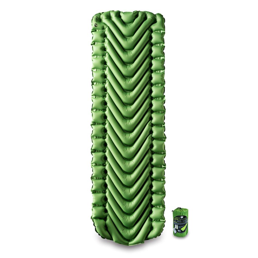 KLYMIT 06SVGR02C Static V Lightweight Inflatable Sleeping Pad | Comfortable, Lightweight, Easy to Inflate Portable Air Bed Mattress for Camping, Backpacking and Hiking INCH Green