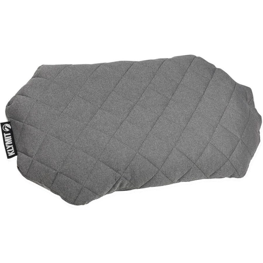 KLYMIT 12LPGY01D Luxe Travel Pillow, Lightweight Inflatable Hybrid Airplane, Backpacking, Hammock, and Camping Pillow, Grey