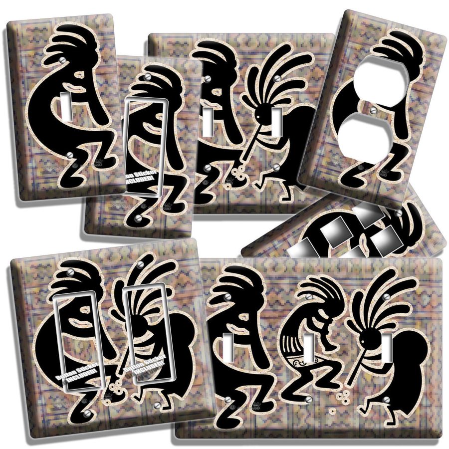 KOKOPELLI NATIVE HOPI FERTILITY SPIRITS LIGHT SWITCH OUTLET WALL PLATE ART DECOR