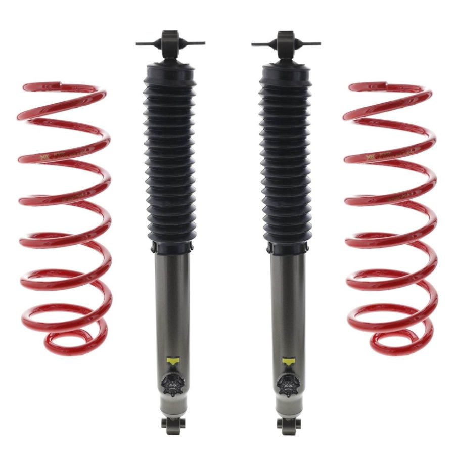 KYB SR7003 Lift Kit Suspension; 2 Inch Rear Lift; Black With Red Spring; With Two Adjustable Shocks And Two Springs