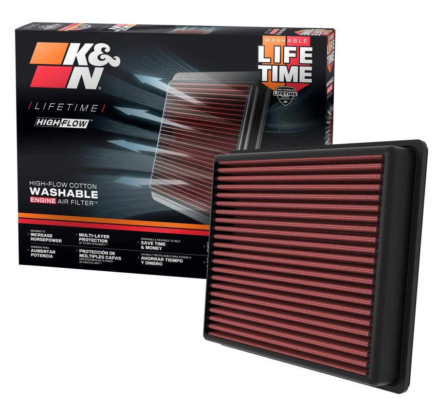 K&N FILTER 33-5129 Engine Air Filter: High Performance, Premium, Washable, Replacement Filter: Compatible with 2023 Toyota Sequoia and 2022 Tundra