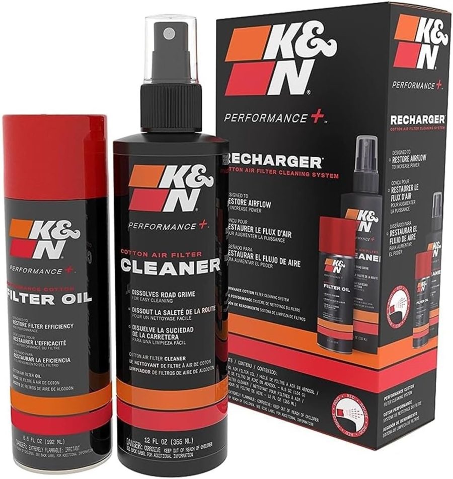 K&N FILTER 99-5000 Air Filter Cleaning Kit: Aerosol Filter Cleaner and Oil Kit; Restores Engine Air Filter Performance; Service Kit-Multi