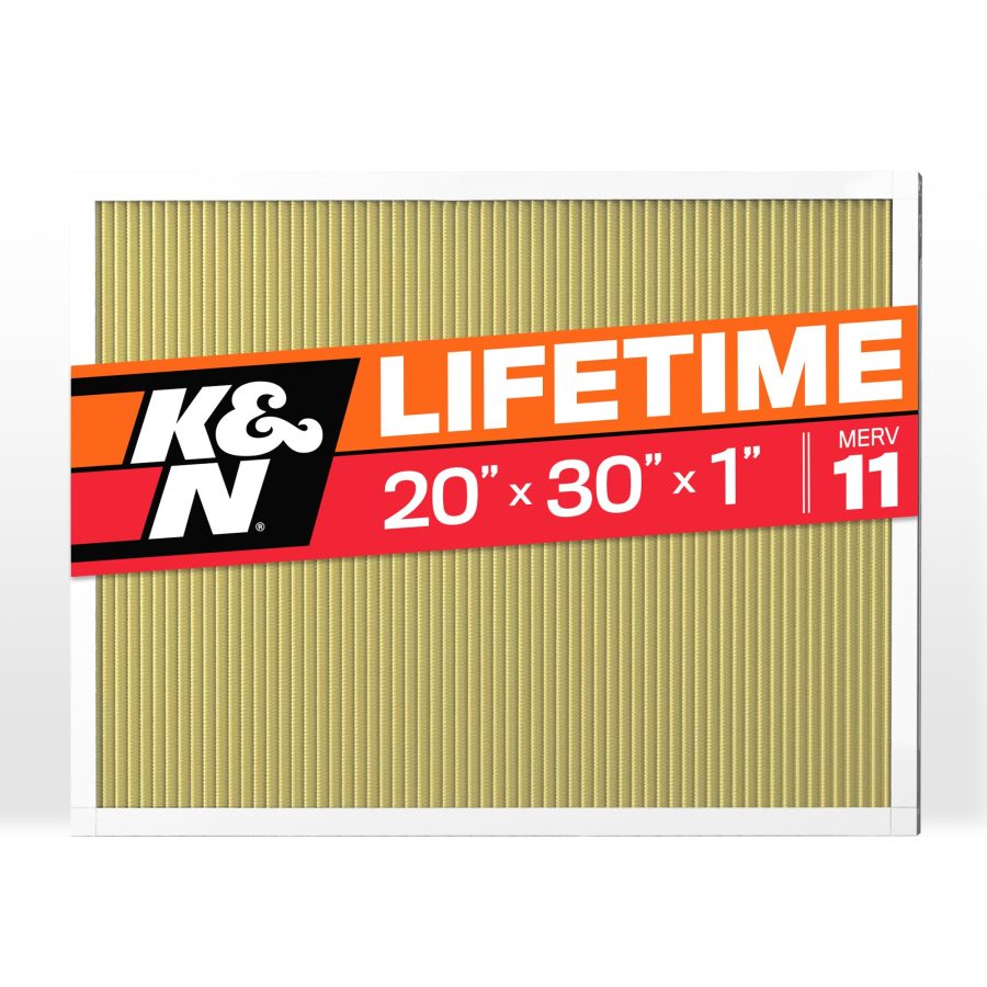 K&N FILTER HVC-12030 HVAC Furnace Air Filter, Lasts a Lifetime, Washable, Merv 11, the Last HVAC Filter You Will Ever Buy, Breathe Safely at Home or in the Office