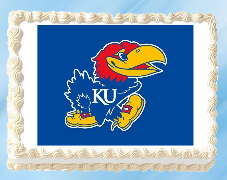 Kansas Jayhawks 1/4 Sheet 8.5 x 11" Edible Image Topper Cupcake Cake Frosting