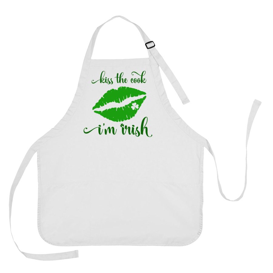 Kiss the Cook I'm Irish Apron, St Patricks Day Apron, St Patricks Day Apron for