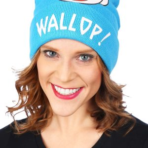 Knitted Mugman Printed Folded Cuff Winter Hat