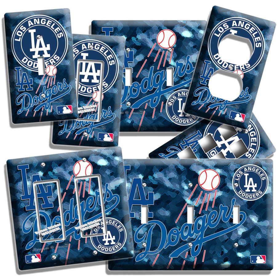 LA LOS ANGELES DODGERS BASEBALL TEAM LIGHT SWITCH OUTLET PLATE BOY BEDROOM DECOR