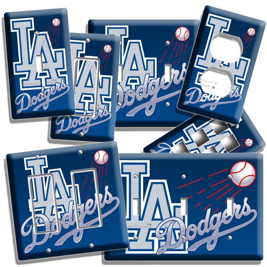 LA LOS ANGELES DODGERS MLB TEAM LOGO LIGHT SWITCH OUTLET PLATES MAN CAVE BEDROOM