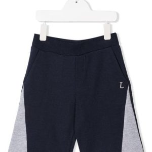 LANVIN KIDS Colour Block Track Shorts Navy Blue